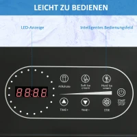 HOMCOM Eismaschine mit Kompressor 1,5L Speiseeisbereiter Eiscrememaschine aus Edelstahl Frozen Eisbereiter Speiseeismaschine Eiscremebereiter mit LED Display 40 Min. DIY Eiscreme 38,4 x 24 x 32 cm(m-5)