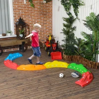 ZONEKIZ Kids Balance Beam, Kids 6 Pieces Stepping Stones Obstacle Course, for Ages 3-8 Years - Multicoloured(m-2)