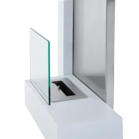 HOMCOM Ethanolhaard bio-ethanolbrander 1,5 L 3 uur. Brandduur met een klep accessoires voor wandmontage rookvrij Bauhaus Design RVS wit 75 x 22 x 63 cm(m-11)