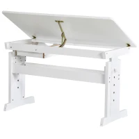 HOMCOM Studiertisch Schreibtisch Computer Stand Laptoptisch Höhenverstellbar 5-Stufig mit Schublade MDF Weiß 109 x 55 x 63,6-89,2 cm(m-7)