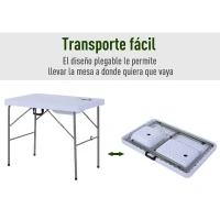Outsunny Mesa Plegable Multifuncional 2 en 1 Mesa+Estación de Limpieza Mesa de Picnic con Grifo y 2 Fregaderos para Pesca Jardín Camping Barbacoa Exteriores 101x66x81cm(m-6)
