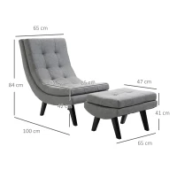 Fotel Relax z Podnóżkiem od HOMCOM – Elegancja i Komfort w Twoim Domu(m-3)