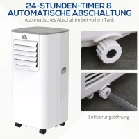 HOMCOM Klimatyzator przenośny 4 tryby Klimatyzator z pilotem timer 24 h ABS(m-6)