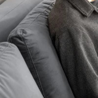 HOMCOM Divano Letto Matrimoniale con Braccioli Regolabili in 9 Posizioni e Cuscini Rimovibili, in Eucalipto e Metallo, Grigio(m-8)