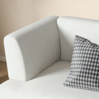 HOMCOM Divano Moderno Modulabile a 3 Sezioni in Tessuto con Gambe in Acciaio, 250x75x70cm, Crema(m-8)