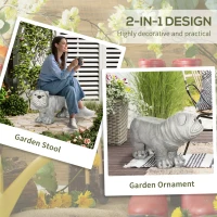 Outsunny Realistic Pekingese Sculpture, Garden Statue / Garden Stool, Outdoor Dog Ornament Home Decoration(m-4)