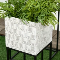 Outsunny Metal Plant Stands Set of 3 with Legs, Decorative Square Planters with Stands, Flower Pot Holders for Living Room, Bedroom(m-7)