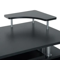 HOMCOM Wooden Office Computer PC Table Desk Desktop Home Furniture Workstation w/ Drawers Shelves Keyboard Shelf (Black)(m-7)