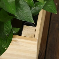 Outsunny Garden Planters with Trellis for Vine Climbing, Distressed Wooden Raised Beds, 90x43x150cm, Natural Tone(m-8)