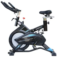 HOMCOM Stationary Exercise Bike 13KG Flywheel Indoor Cycling Bicycle Cardio Workout Trainer w/ Heart Pulse Sensor & LCD Monitor Adjustable Resistance Black(m-11)