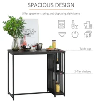 HOMCOM Industrial Bar Table with 2-Tier Storage Shelf, Pub Desk with Adjustable Foot Pad for Living Room, Kitchen, Bedroom, Cafe, Restaurant(m-4)