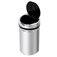 HOMCOM 30L LUXURY Automatic Sensor Dustbin Kitchen Waste Bin Rubbish Trashcan Auto Dustbin Stainless Steel with Bucket CHROME 30.5*30.5*56.5CM(m-1)
