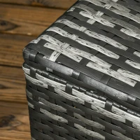 Outsunny 6 Pieces Rattan Garden Furniture Set, 7 Seater Wicker Outdoor Furniture Set with Storage Tea Table & Side Table, Sectional Garden Sofa Set with Cushions, Grey(m-8)