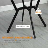 HOMCOM Dining Room Table with Black Legs Anti-slip Foot Pads for Living Room Dining Room 90 x 76 cm Brown(m-5)