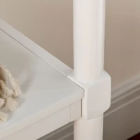 HOMCOM Console Table, Farmhouse Hallway Table with Storage Shelves and 2 Drawers, Narrow Sofa Table with Pine Wood Legs for Living Room, Entryway, White(m-8)