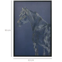 HOMCOM Canvas Wall Art Gold Textured Horse, Wall Pictures for Living Room Bedroom Decor, 93 x 63 cm(m-3)