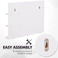 kleankin 60 x 10 x 48cm Bathroom Simple and Stylish Wall Mirrior with 3 Tiers Shelves, White(m-5)