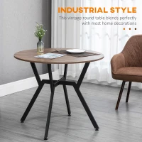 HOMCOM Dining Room Table with Black Legs Anti-slip Foot Pads for Living Room Dining Room 90 x 76 cm Brown(m-4)