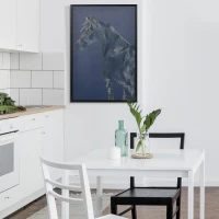 HOMCOM Canvas Wall Art Gold Textured Horse, Wall Pictures for Living Room Bedroom Decor, 93 x 63 cm(m-10)