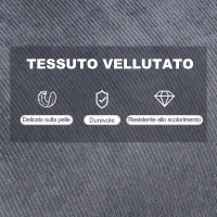 HOMCOM Poltrona Relax Reclinabile con Pouf Poggiapiedi in Velluto a Costine, Grigio(m-5)