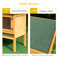 PawHut Wooden Rabbit Hutch Bunny Cage with Openable Waterproof Roof, No Leak Tray Sturdy Fir Wood Build for Indoor/Outdoor(m-6)