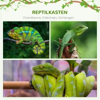 PawHut Terrarium aus Aluminium für Reptilien Amphibien Spinnentiere Reptilienzuchtbox Mesh-Terrarium Schwarz 60 x 60 x 120 cm(m-4)