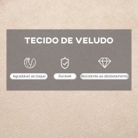 HOMCOM Poltrona Relax com Apoio para os Pés Poltrona Reclinável com Encosto Ajustável Estofada em Veludo 68x91,5x88cm Bege(m-5)