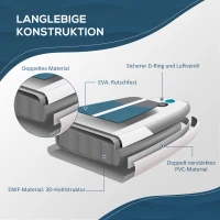 Outsunny Aufblasbares Surfbrett 320 cm Surfboard SUP Board kajak Stand Up Board aufblasbar SUP Board Set mit verstellbares Paddel Kajak Sitz faltbar EVA Rutschfest inkl. Zubehör Weiß+Blau(m-5)