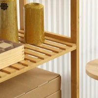HOMCOM Estante de Bambu de 4 Níveis Estante Moderna de Armazenamento Anti-Tombo 60x26x130cm Madeira(m-7)