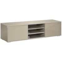 Comoda TV joasa HOMCOM pentru TV 177cm max din MDF gri cu 3 rafturi deschise si 2 dulapuri, 160x39x41,2 cm(m-1)