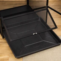 PawHut Terrarium aus Aluminium für Reptilien Amphibien Spinnentiere Reptilienzuchtbox Mesh-Terrarium Schwarz 60 x 60 x 120 cm(m-8)