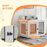 PawHut 2-in-1 Dog Cage & Side Table, with Two Doors, Cushion, for Large Dogs(m-6)