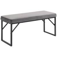HOMCOM Upholstered Bench with Cushion, Shoe Bench, Hallway Bench, incl. Padding, Dark Gray + Black