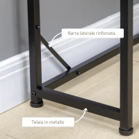 HOMCOM Scrivania Angolare Salvaspazio in Legno e Metallo Stile Industriale, 80x80x75.5cm(m-6)