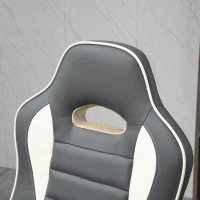 Vinsetto Computer Gaming Chair, Office Desk Swivel Chair, PU Leather Racing Chair with 90° Flip-up Armrest, Adjustable Height and Rolling Wheels, Grey(m-8)