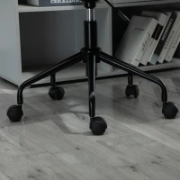 HOMCOM Office Computer Desk Chair, Swivel Task Chair no Arms, Fabric Study Chair with Adjustable Height and Rolling Wheels for Home Work, Blue(m-9)