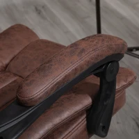 Vinsetto Home Office Chair Microfibre Desk Chair with Reclining Function Armrests Swivel Wheels Footrest Brown(m-8)