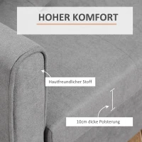 HOMCOM Schlafsofa, 2er-Sofa, bis 200 kg, mit verstecktem Stauraum, Pollycotton, Grau(m-6)