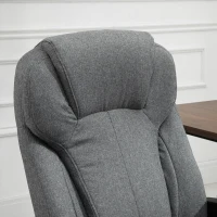 Vinsetto Office Chair, Linen Fabric Desk Chair, Height Adjustable Computer Chair with Padded Armrests, Swivel Wheels and Tilt Function, Grey(m-9)