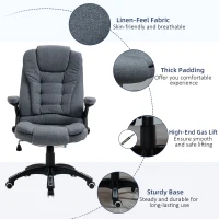 Vinsetto Ergonomic Office Chair Comfortable Desk Chair with Armrests Adjustable Height Reclining and Tilt Function Dark Grey(m-8)