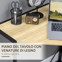 HOMCOM Scrivania Angolare Salvaspazio in Legno e Metallo Stile Industriale, 80x80x75.5cm(m-5)