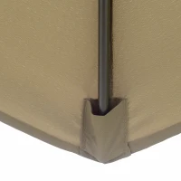 Outsunny Parasolar de gradina de 2.7m cu maner de reglare, parasolar cu nivel dublu si baza pentru exterior, umbrela de soare suspendata, Maro(m-7)