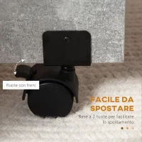 HOMCOM Tavolo Pieghevole in Legno per 4-6 Persone con Ruote, 75x140x74cm, Grigio(m-6)