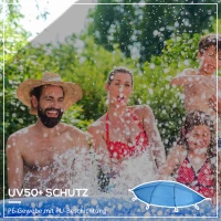 Outsunny Zonnescherm voor zwembaden, eenvoudig in te stellen, instelbare positie, UV-bescherming, blauw, 3,6 x 1,75 x 1,2 m(m-4)