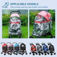 PawHut Rain Cover for Dog Pram Stroller, with Front and Rear Entry(m-4)