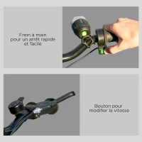 HOMCOM Trottinette électrique 120 W pliable pour enfant 7-14 ans 12 Km/h max. autonomie 10 Km max. bleu(m-8)