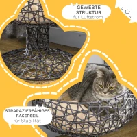 PawHut Katzenbett in Weinglasform, inkl. waschbarem Kissen, Katzenkorb, Haustierbett, Violett(m-5)