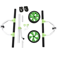 SPORTNOW bootkar, in breedte verstelbaar, draagvermogen tot 100 kg, aluminium, zwart+groen, 79 x 72,5 x 42 cm(m-8)