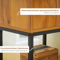 HOMCOM Consoletafel in industrieel design, bijzettafel, dressoir, 1 kast, bruin+zwart(m-5)
