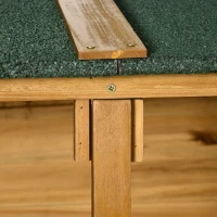 Outsunny Casetta da Giardino in Legno a 2 Ante con Sgabello Alto a 2 Ripiani e Tetto Idrorepellente, 140x75x157 cm(m-7)